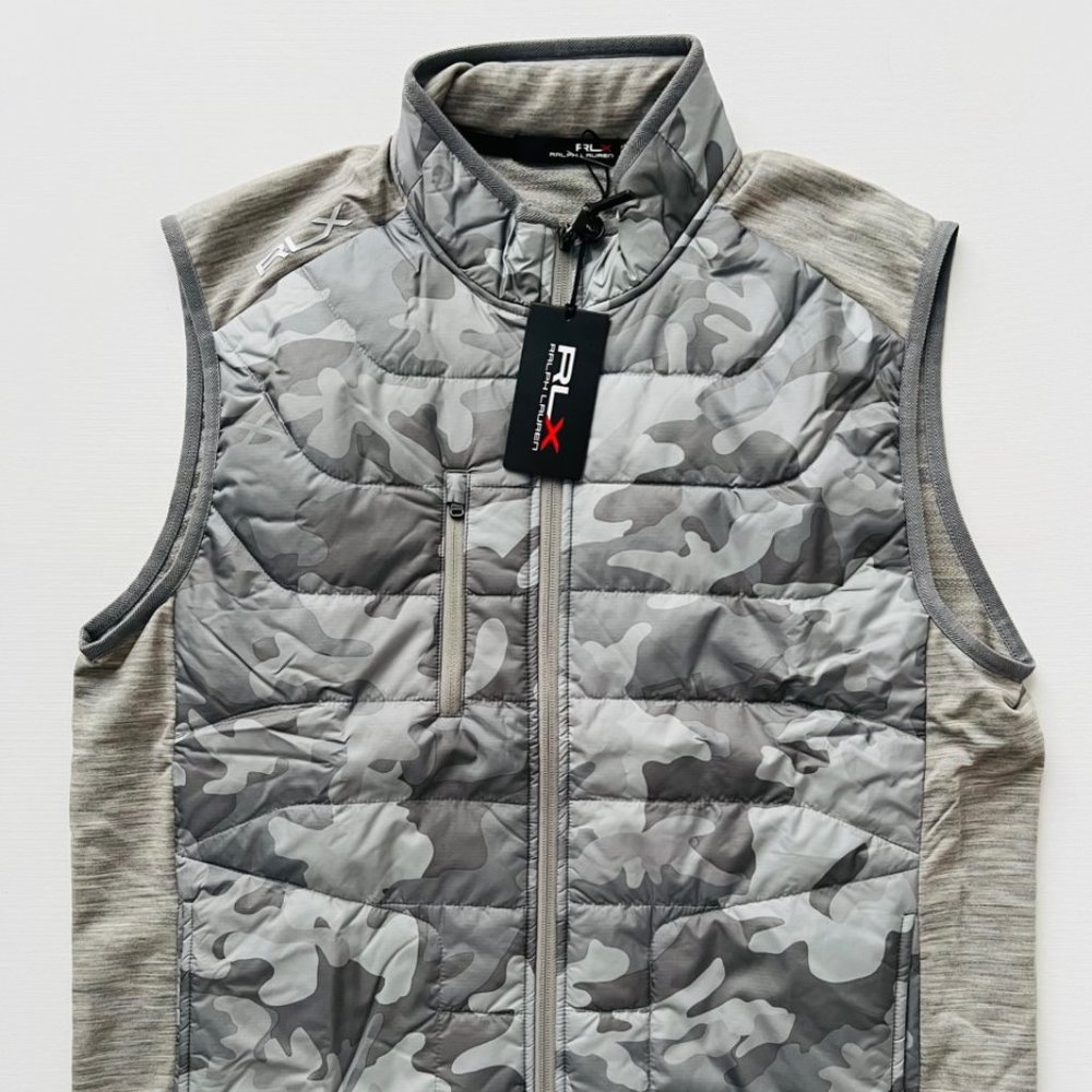 RLX Ralph Lauren The Cliffs Quilted Vest Camo Grey
